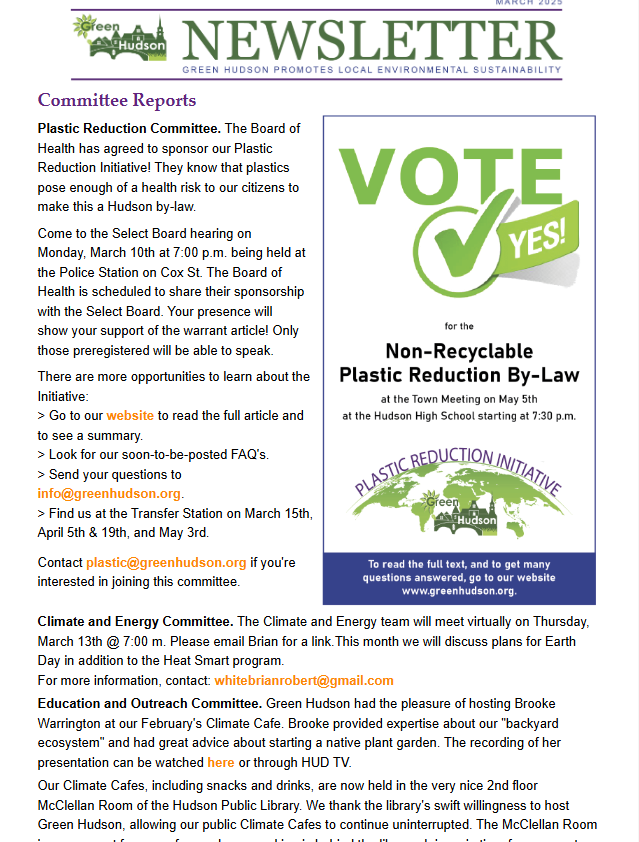 March 2025 Hudson Land Trust Newsletter